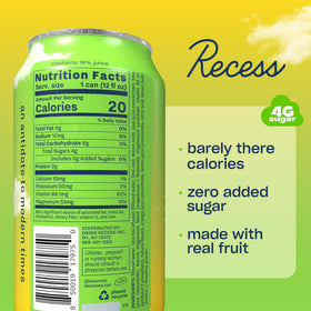 Canette Recess Mood Lime Citrus avec bulles et citron vert