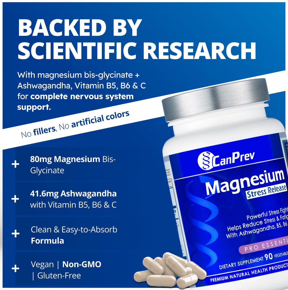 CanPrev Complément Alimentaire Magnésium Bisglycinate 90 Capsules Végétales avec bouchon ouvert