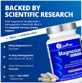CanPrev Complément Alimentaire Magnésium Bisglycinate 90 Capsules Végétales avec bouchon ouvert