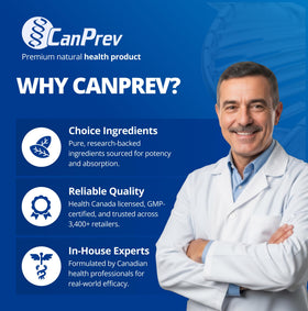 CanPrev Magnésium Glycinate 200mg capsules sur une table en bois