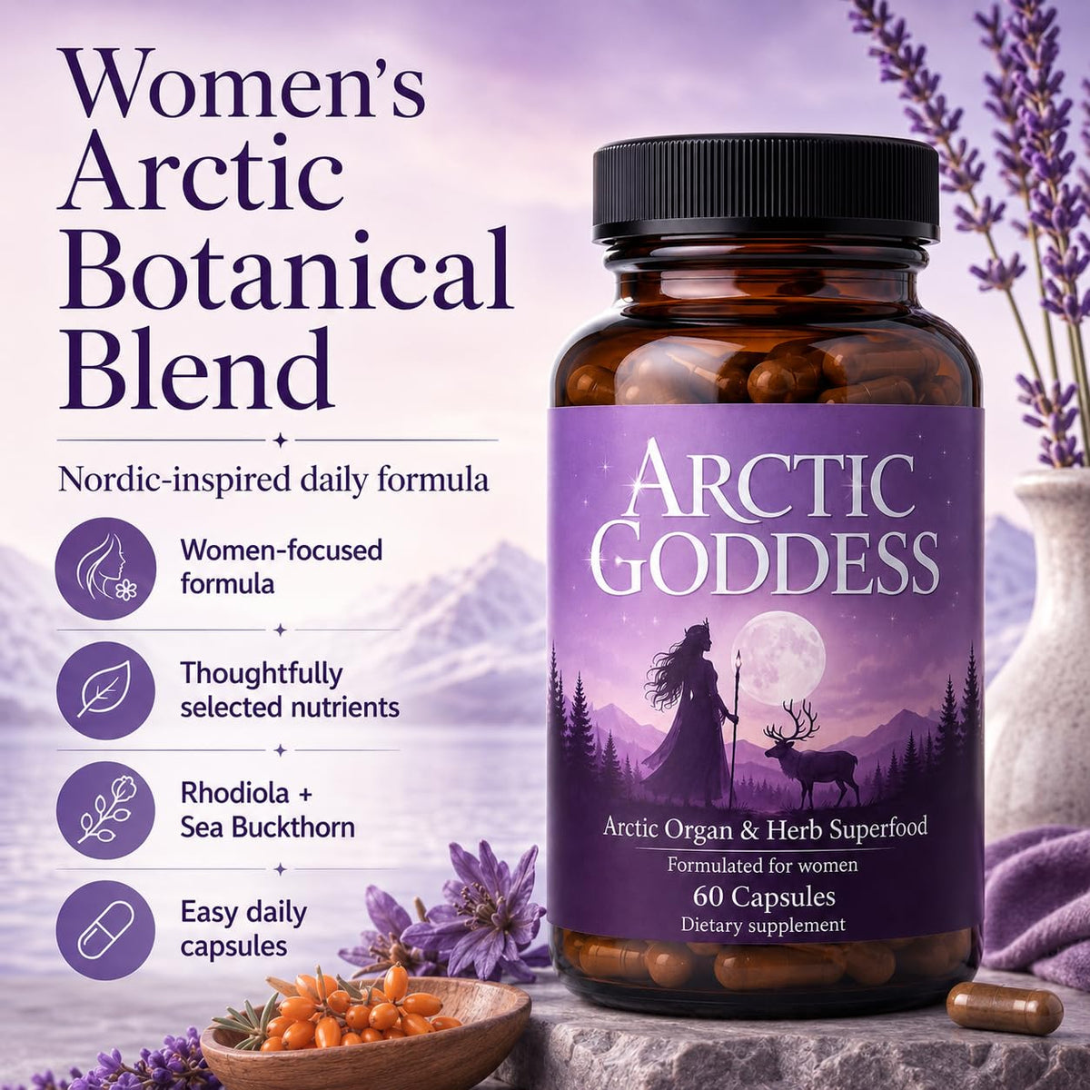Capsule Arctic Goddess Complément Alimentaire vue rapprochée