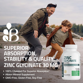Capsule Bronson Zinc Glycinate 30 mg sur fond blanc