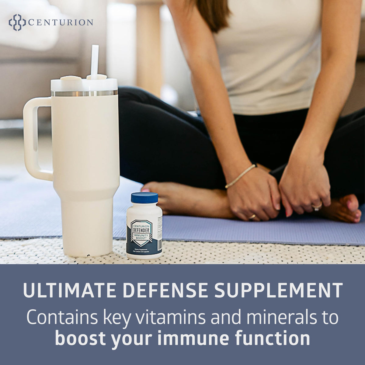 Capsule Centurion Health Defender en gros plan