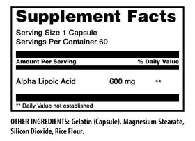 Capsule d'Acide Alpha Lipoïque Amazing Nutrition, vue rapprochée
