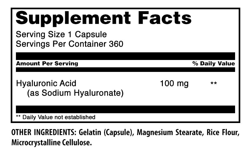 Capsule d'acide hyaluronique Amazing Nutrition, vue de près