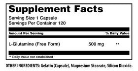 Capsule d'Amazing Nutrition L-Glutamine 500 Mg sur fond blanc