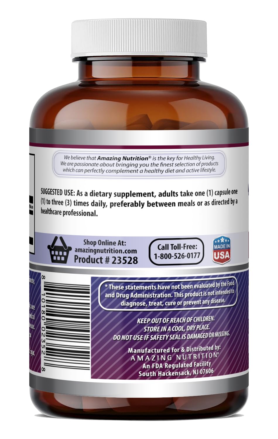 Capsule d'Amazing Nutrition L-Tyrosine vue de près