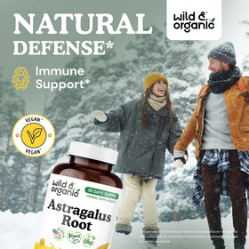 Capsule d'astragale Wild & Organic sur fond blanc
