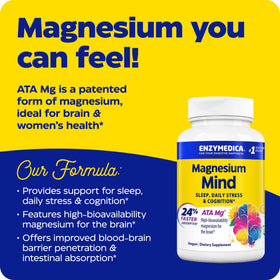 Capsule d'Enzymedica Magnesium Mind sur une table