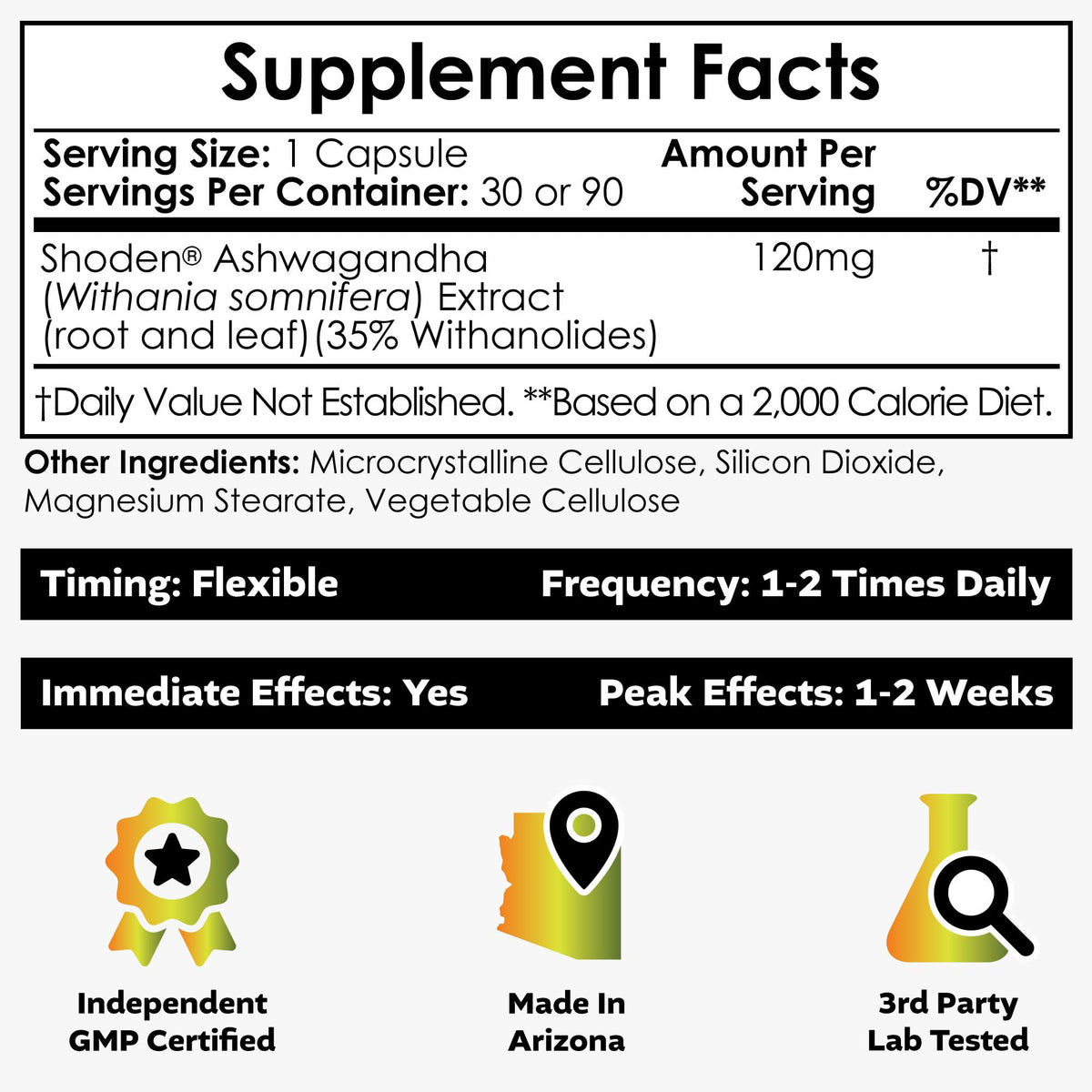 Capsule d'extrait d'Ashwagandha Nootropics Depot en gros plan