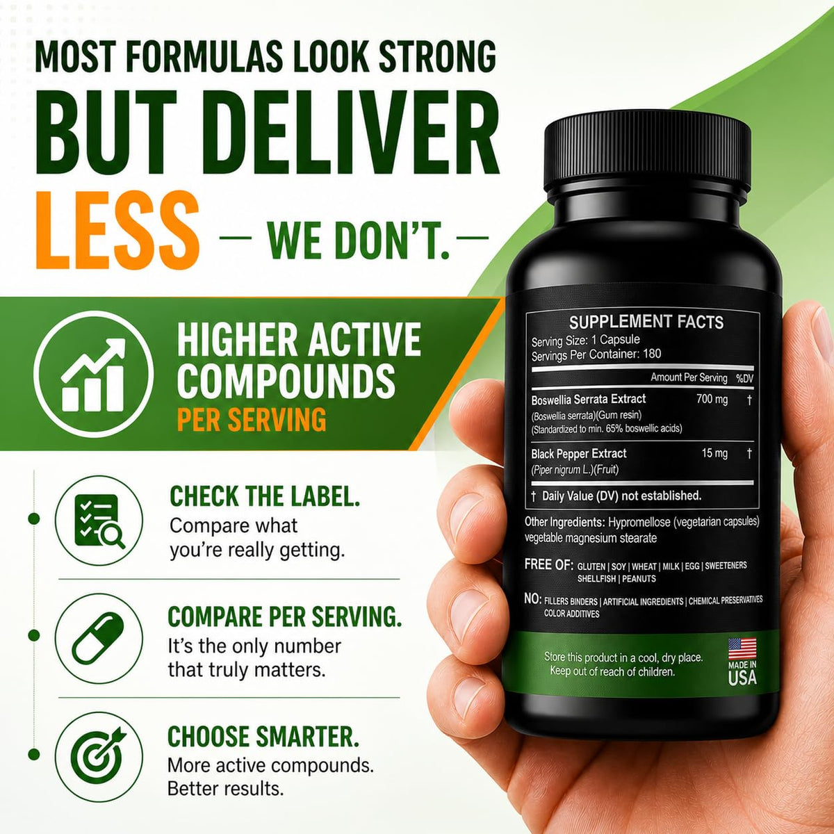 Capsule d'extrait de Boswellia Serrata HCL HERBAL CODE LABS