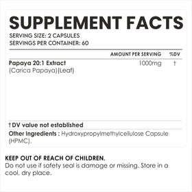 Capsule d'extrait de feuille de papaye AMALTH, vue de près