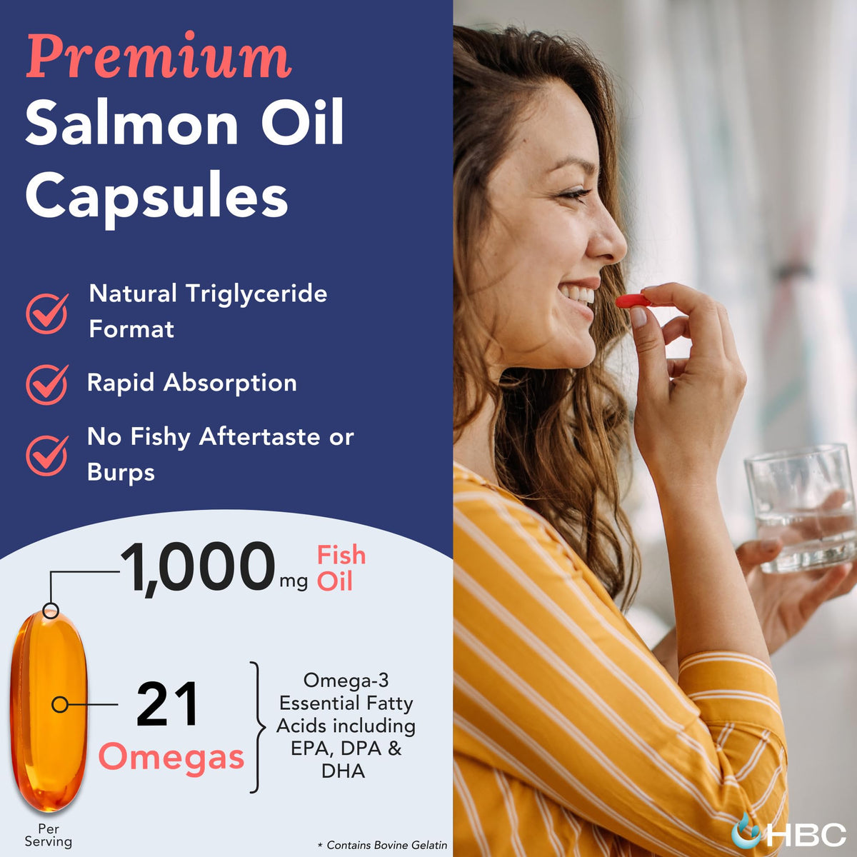 Capsule d'huile de saumon Omega 3 de Hofseth BioCare