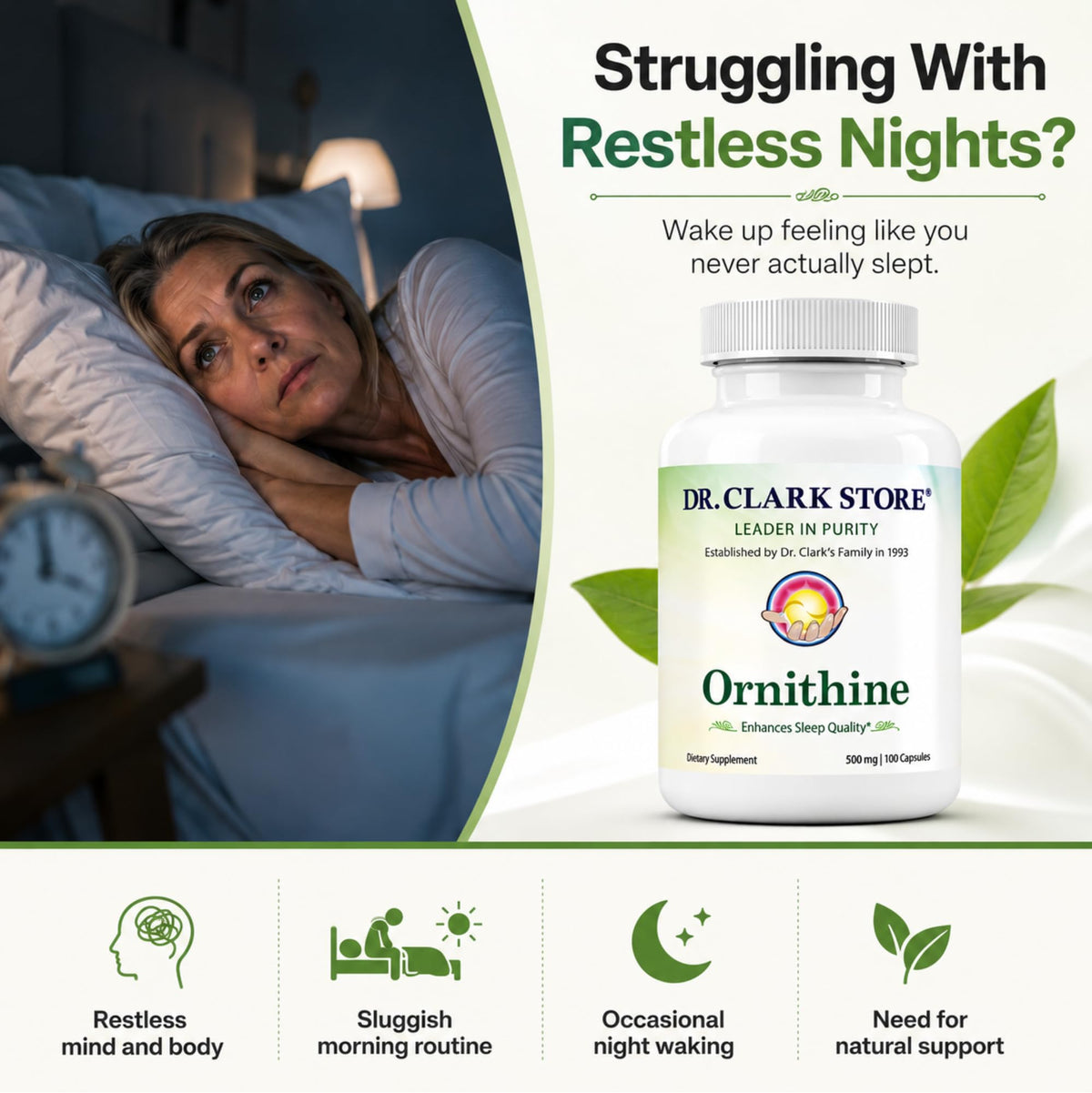 Capsule d'ornithine 500mg Dr Clark Store vue de près