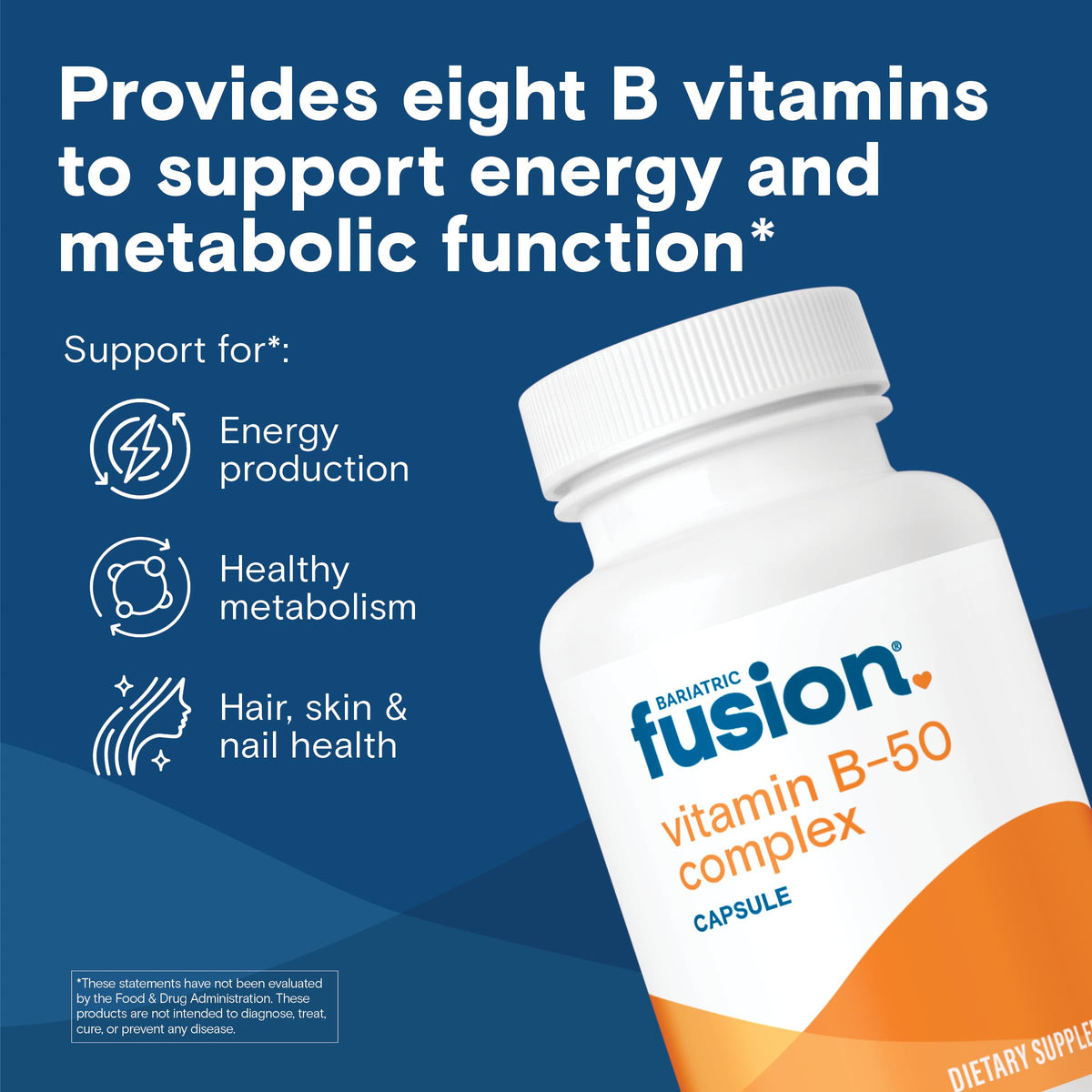 Capsule de Bariatric Fusion Complexe de Vitamines B sur fond blanc