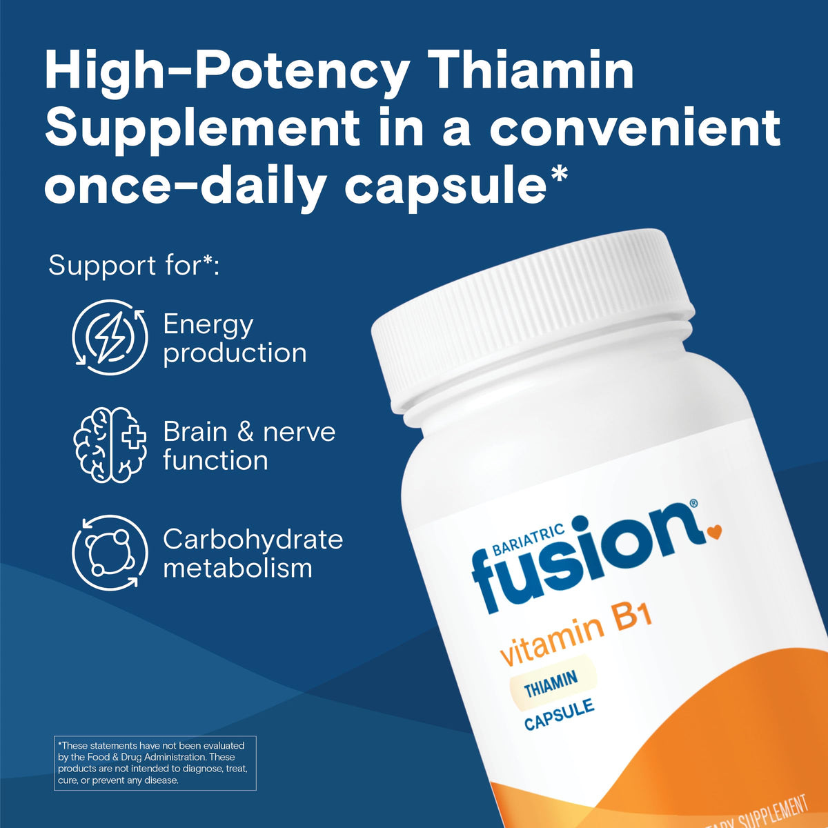Capsule de Bariatric Fusion Vitamine B1 sur une surface blanche