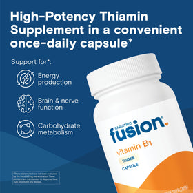 Capsule de Bariatric Fusion Vitamine B1 sur une surface blanche
