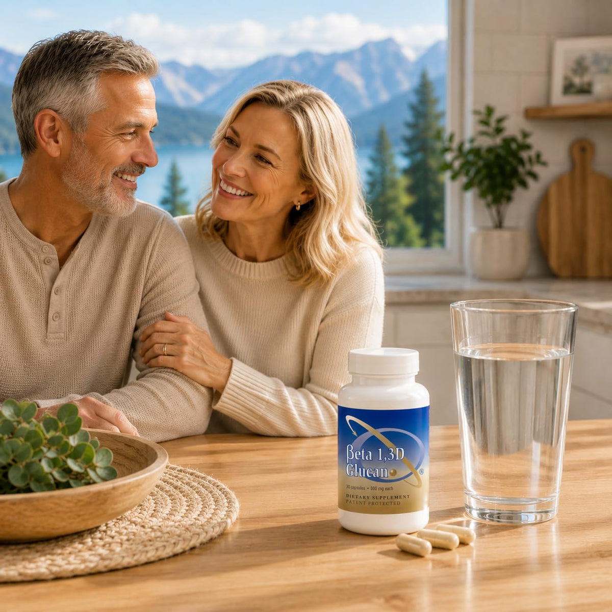 Capsule de Beta 1,3D Glucan 500 mg de Transfer Point sur fond blanc