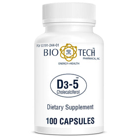 Capsule de Bio-Tech Pharmacal Vitamine D 5000 IU, vue de près