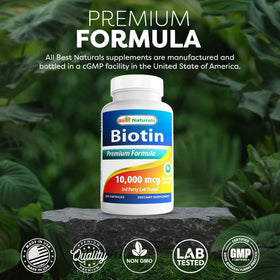 Capsule de biotine Best Naturals en gros plan