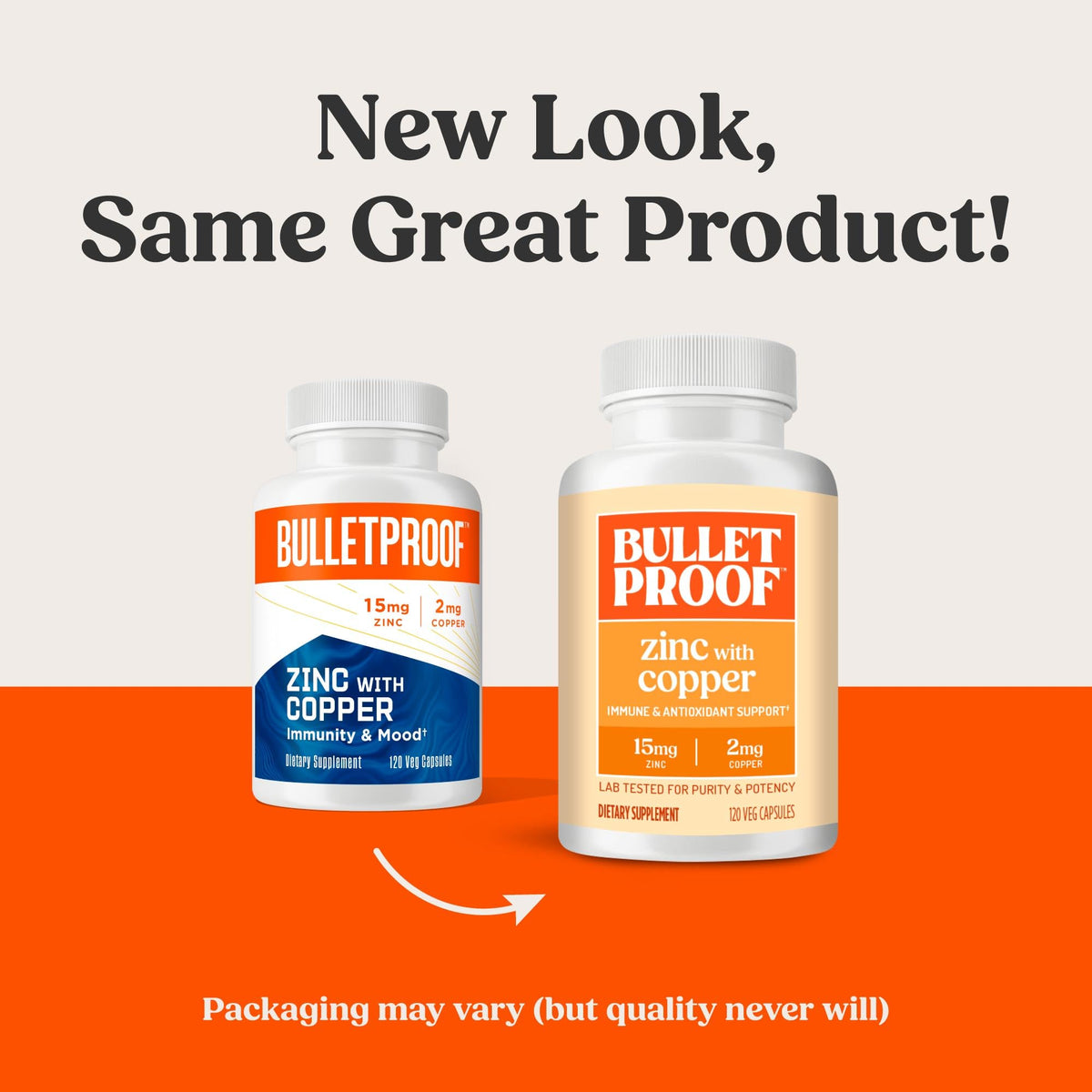 Capsule de Bulletproof Zinc avec Cuivre sur fond blanc