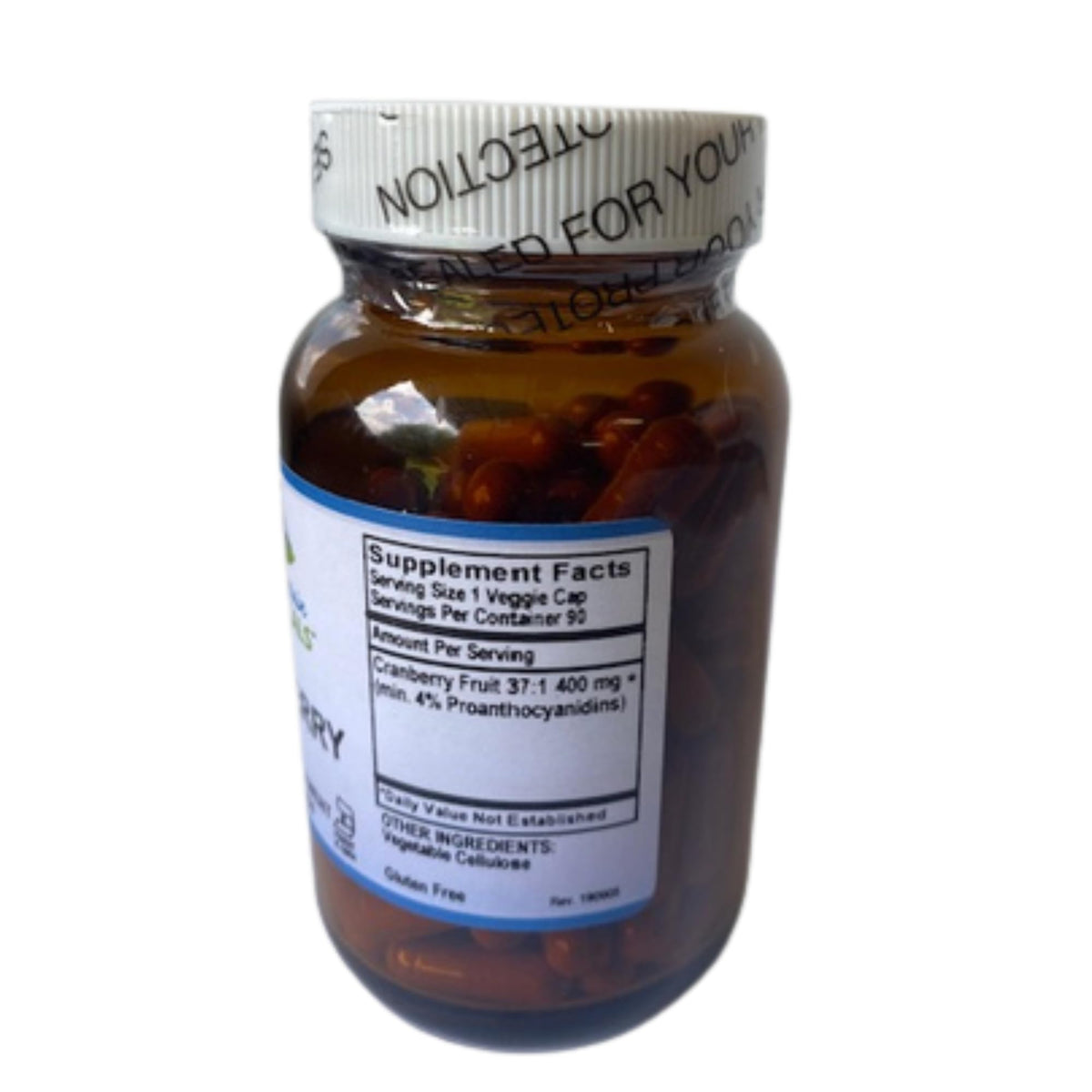 Capsule de canneberge Pure Mountain Botanicals vue de près