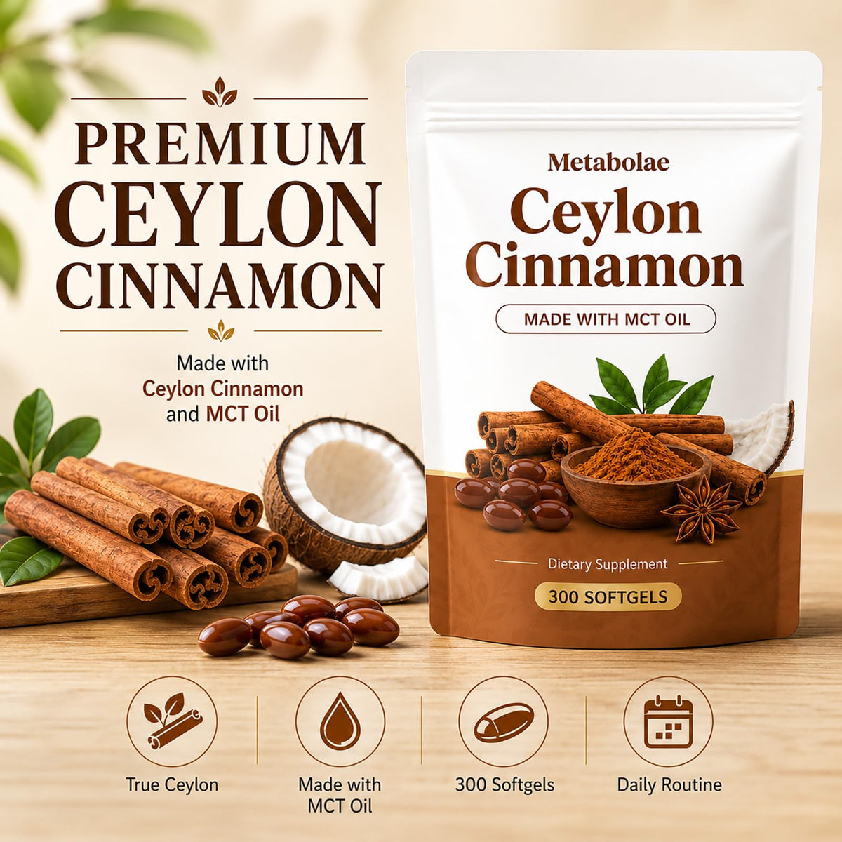 Capsule de cannelle de Ceylan avec huile MCT Lymphaire