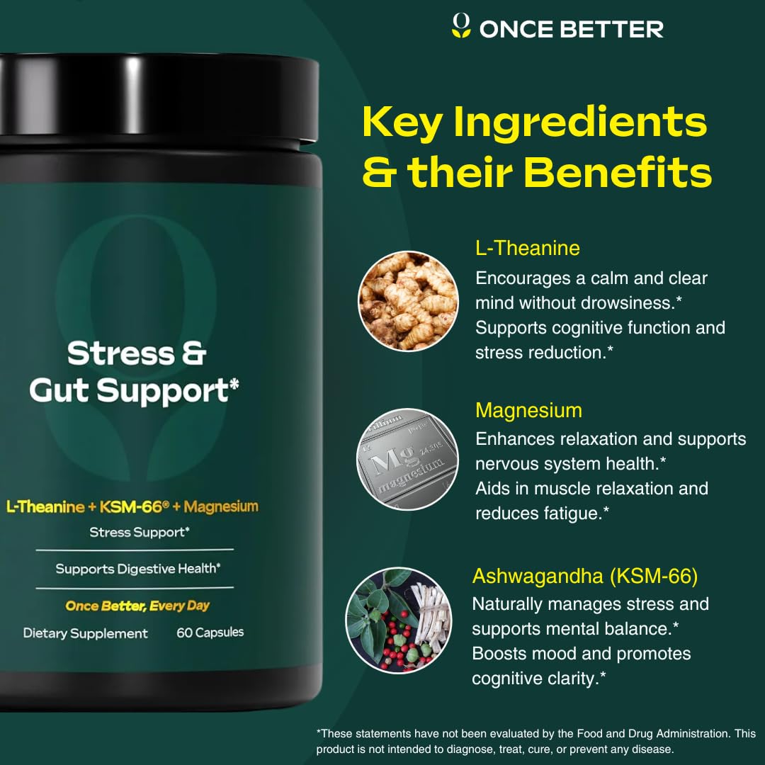 Capsule de complément alimentaire Once Better avec Ashwagandha KSM-66®