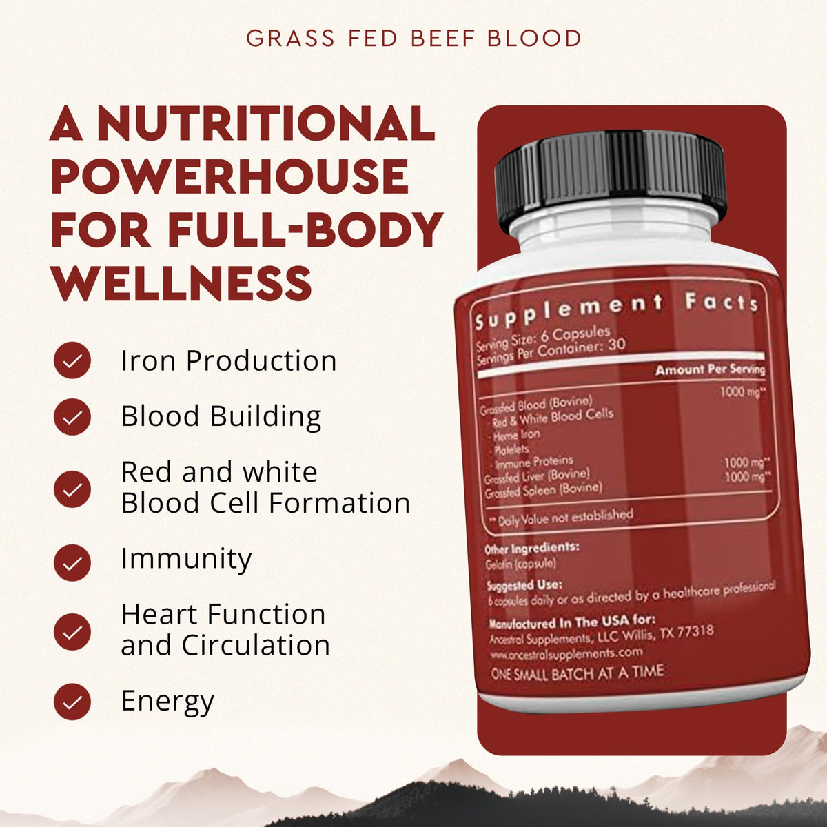 Capsule de complément alimentaire Sang Ancestral Supplements