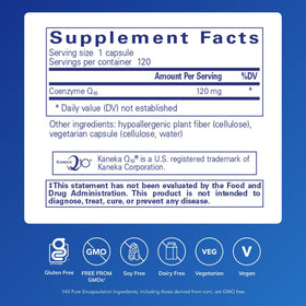 Capsule de CoQ10 Pure Encapsulations sur fond blanc