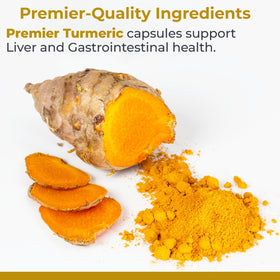 Capsule de Curcuma 500 mg de Premier Research Labs sur fond blanc
