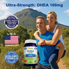 Capsule de DHEA 100mg aSquared Nutrition sur fond blanc