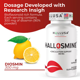 Capsule de Diosmine Circulation Hallusa Natural tenue à la main