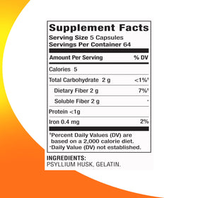 Capsule de fibres psyllium RIGHT REMEDIES, 500 mg, vue de près