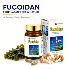 Capsule de Fucoïdane FINE JAPAN montrant la taille et la forme