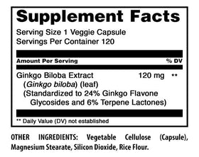 Capsule de Ginkgo Biloba 120 mg Amazing Nutrition sur une surface