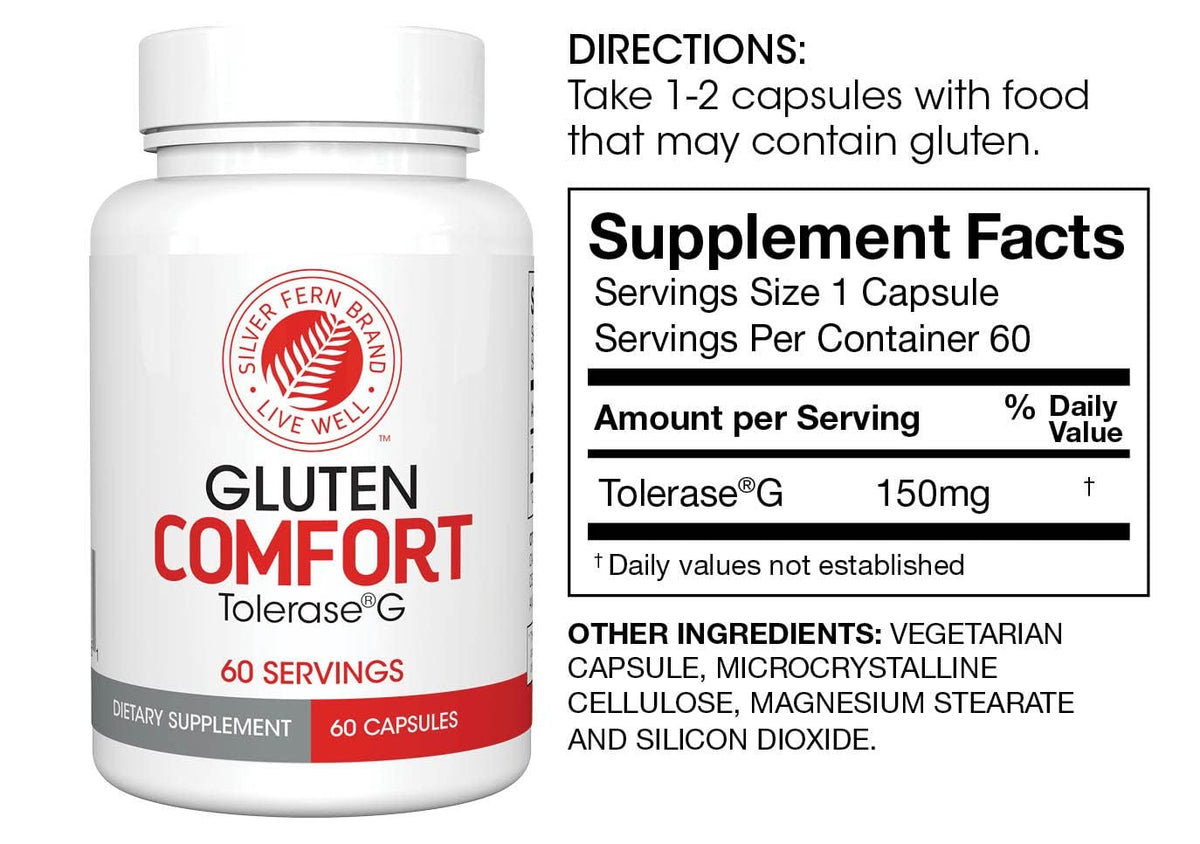 Capsule de Gluten Comfort Silver Fern sur fond blanc