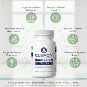 Capsule de glycinate de magnésium CLEPON vue de près