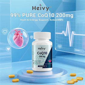 Capsule de Heivy CoQ10 200mg montrant la taille