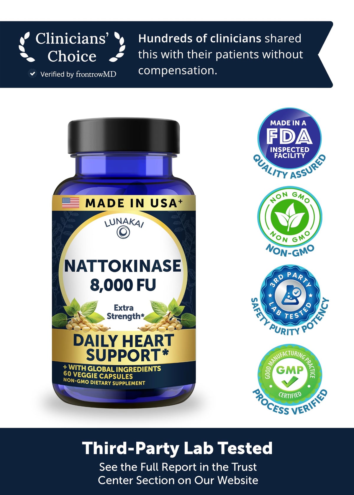 Capsule de Lunakai Nattokinase sur une cuillère