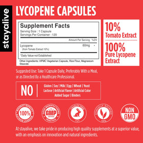 Capsule de lycopène STAYALIVE sur fond blanc