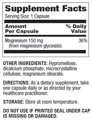 Capsule de magnésium glycinate Magno-Humphries sur une surface blanche