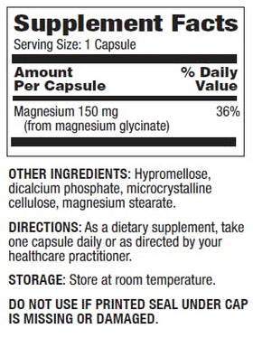 Capsule de magnésium glycinate Magno-Humphries sur une surface blanche