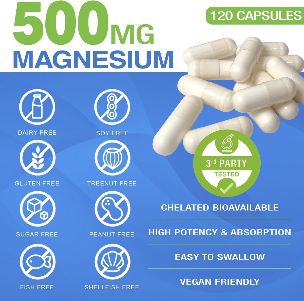 Capsule de magnésium glycinate Nature Aurora, vue de près