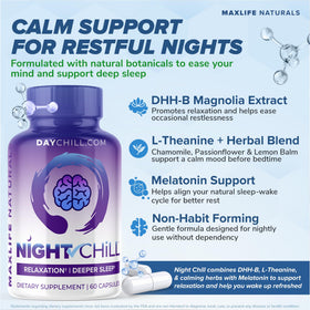 Capsule de MAXLIFE NATURALS Complément de Sommeil sur fond blanc