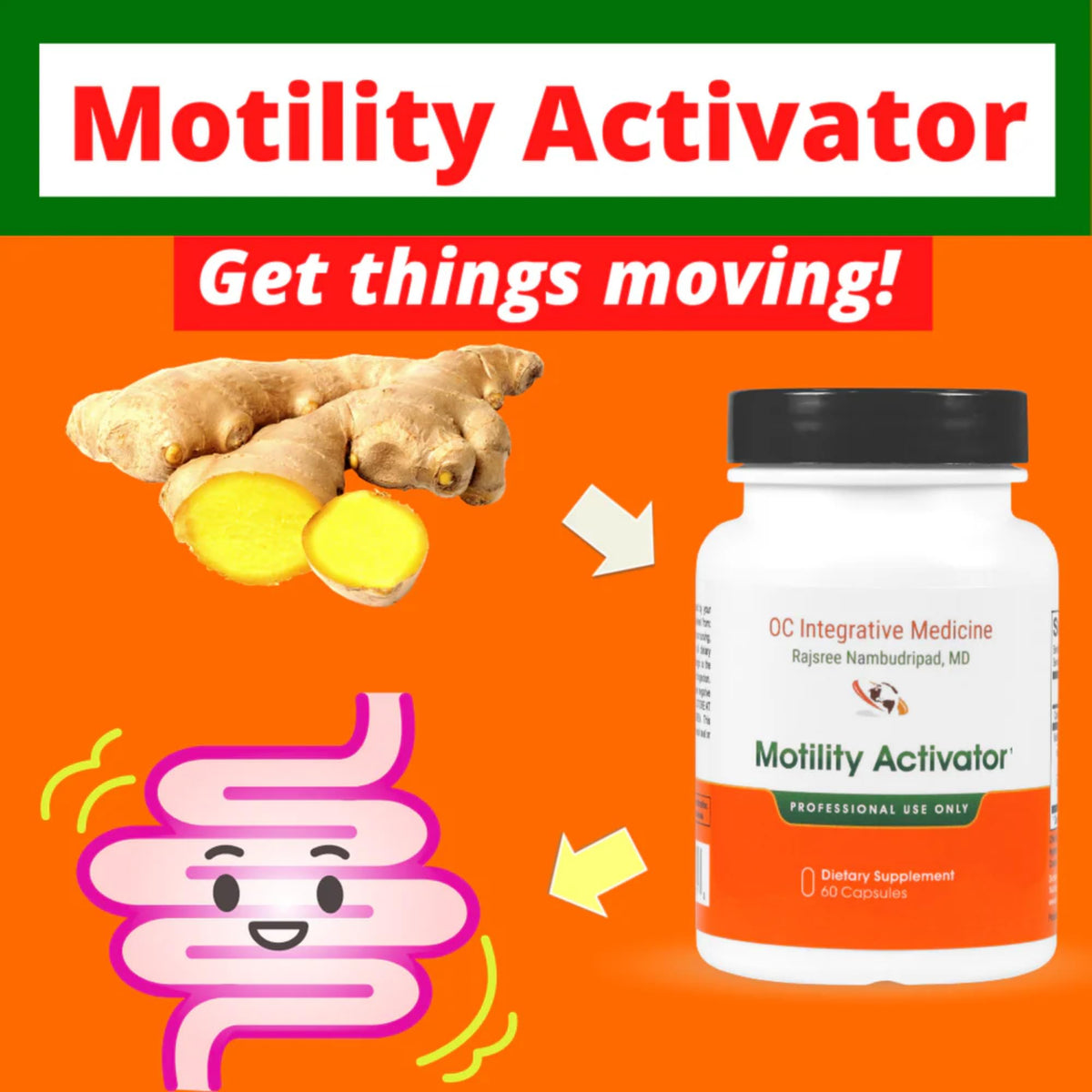 Capsule de Motility Activator Rajsree, vue de près