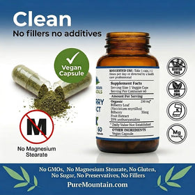 Capsule de myrtille Pure Mountain Botanicals dans une main