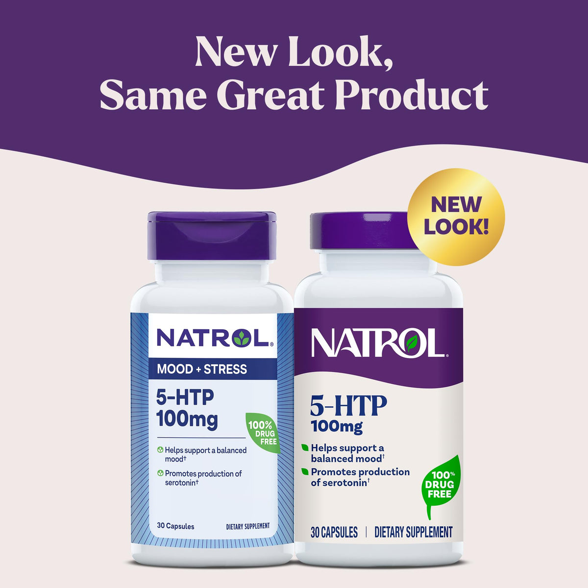 Capsule de Natrol 5-HTP 100 mg vue rapprochée