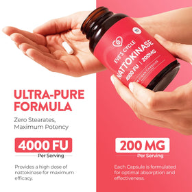Capsule de Nattokinase 4000 FU d'Eve's Cycle sur fond blanc