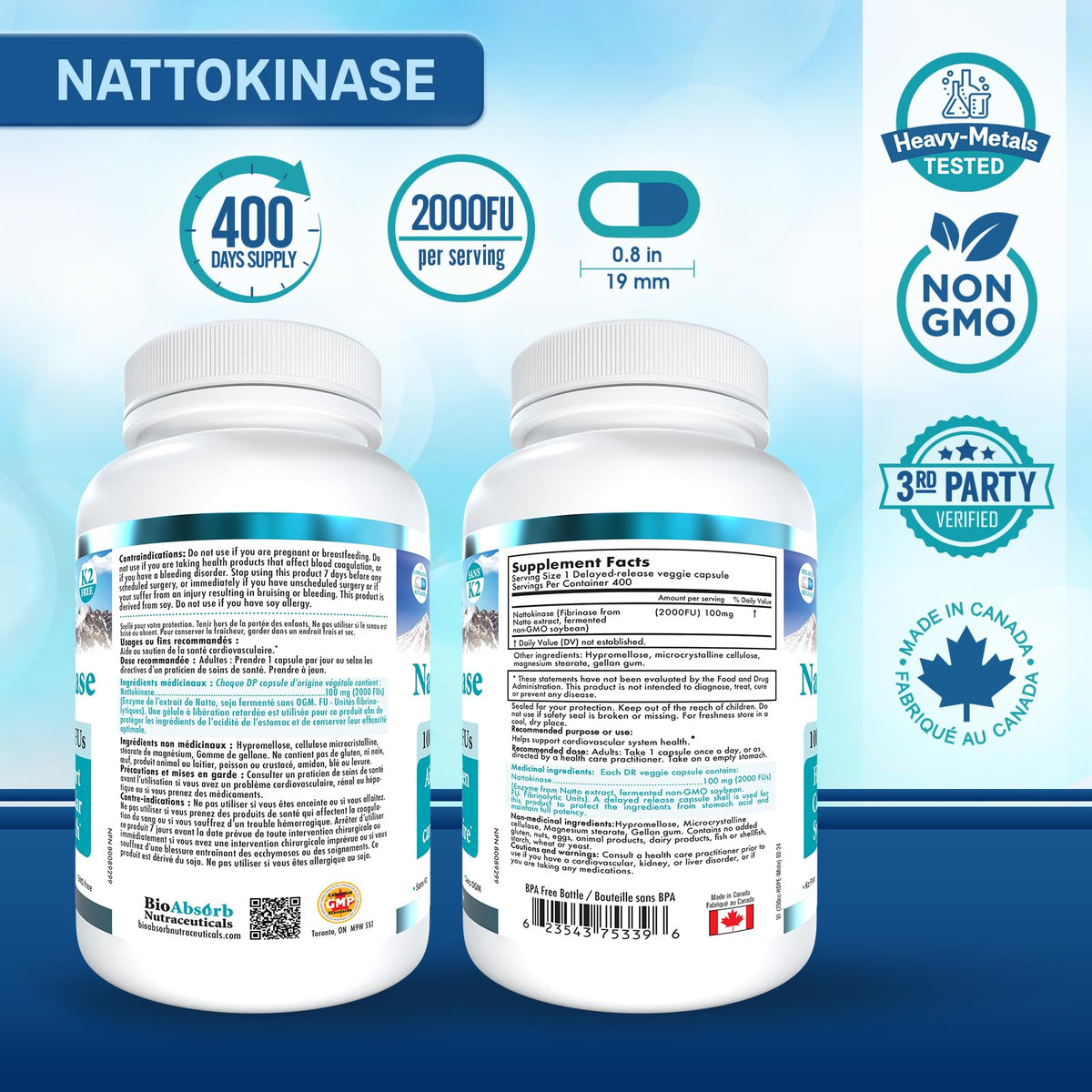 Capsule de Nattokinase Bio Absorb vue de près